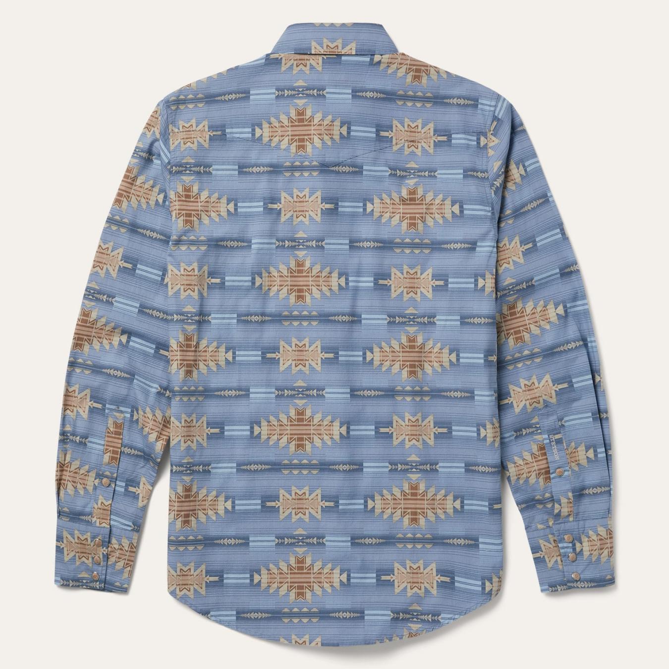 Men Modern Cut | Stetson Desert Horizon Shirt Blue