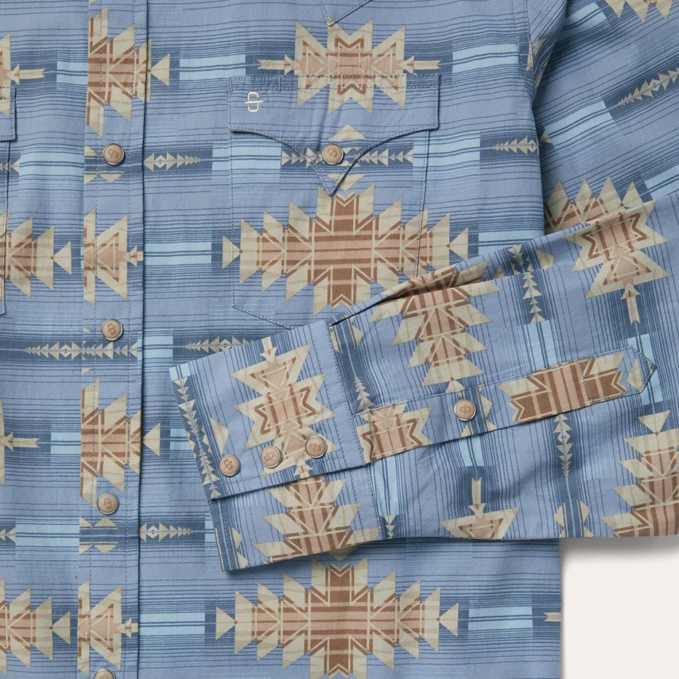 Men Modern Cut | Stetson Desert Horizon Shirt Blue
