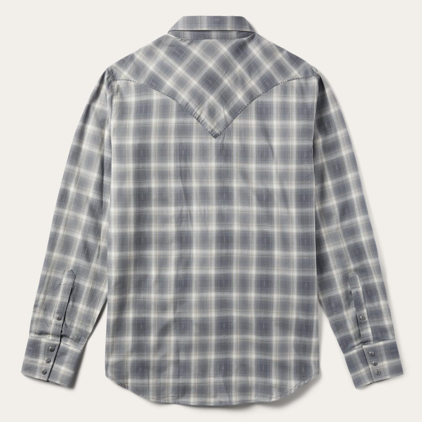 Men Modern Cut | Stetson Dobby Twill Plaid Shirt Brown