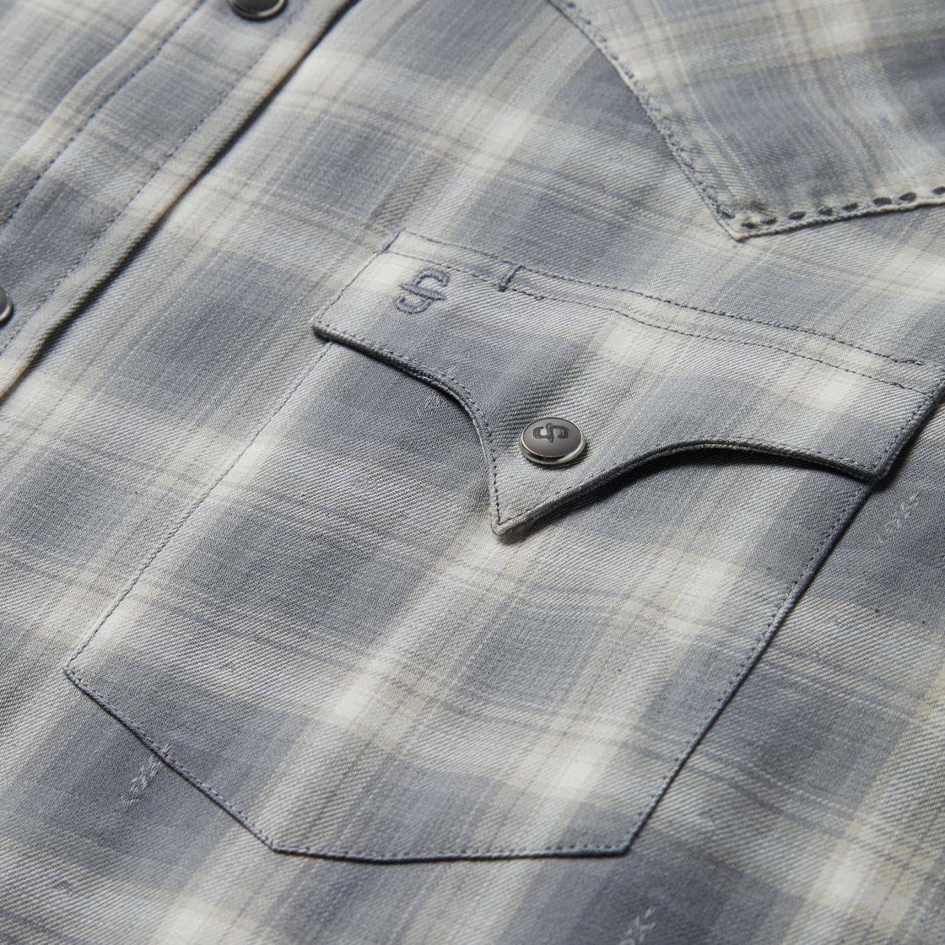Men Modern Cut | Stetson Dobby Twill Plaid Shirt Brown