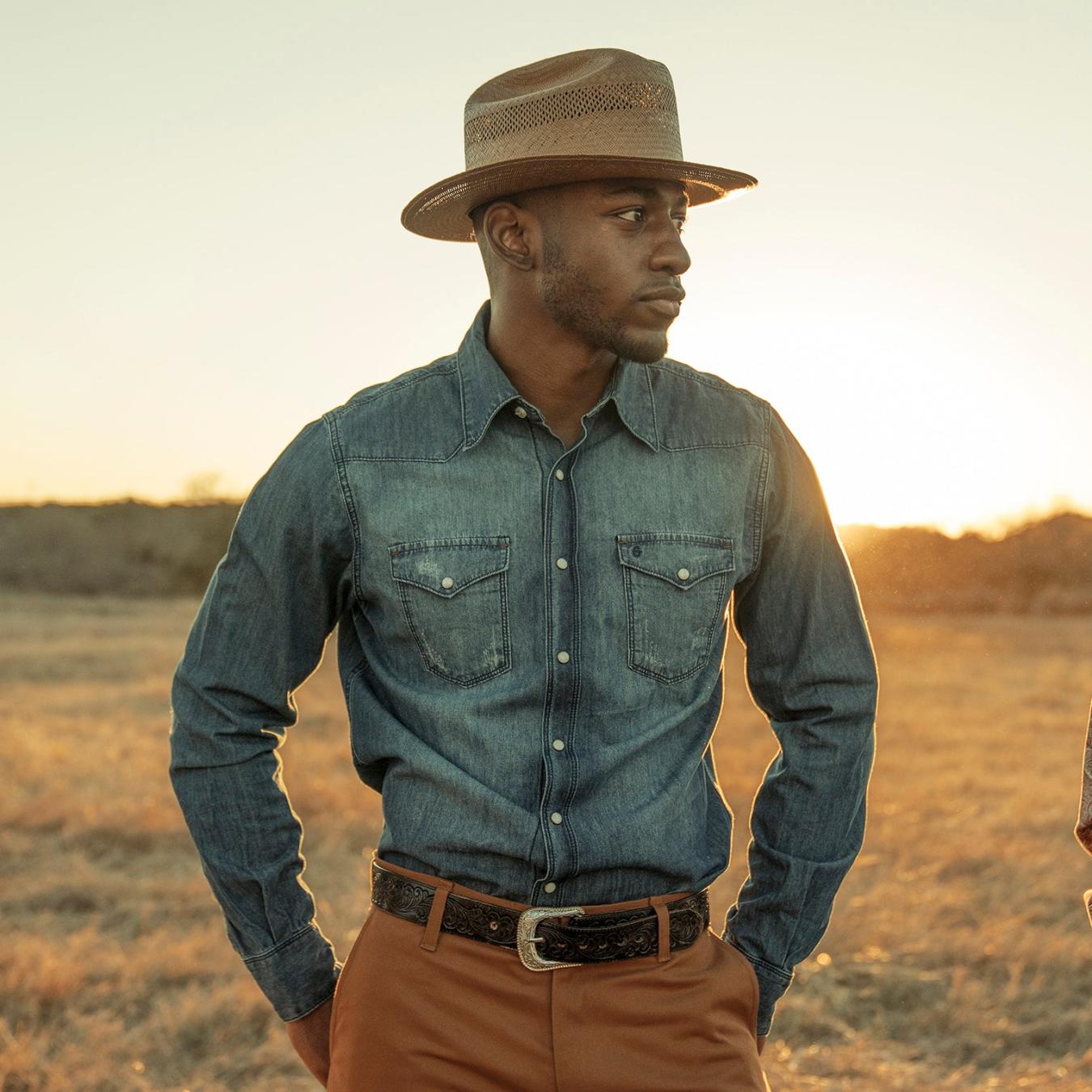 Men Modern Cut | Stetson Medium Blue Denim Shirt Blue
