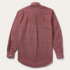 Men Modern Cut | Stetson Micro Print Button-Front Shirt Red