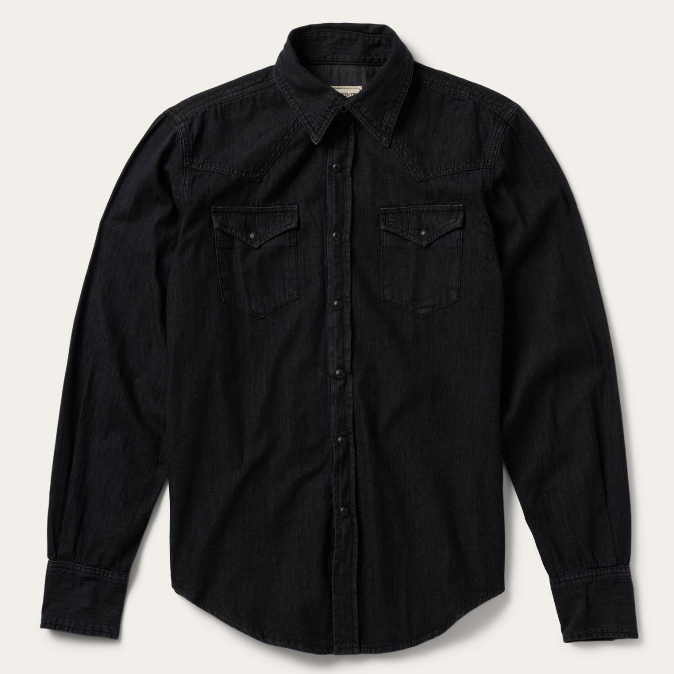 Men Modern Cut | Stetson Modern Denim Western Shirt Black