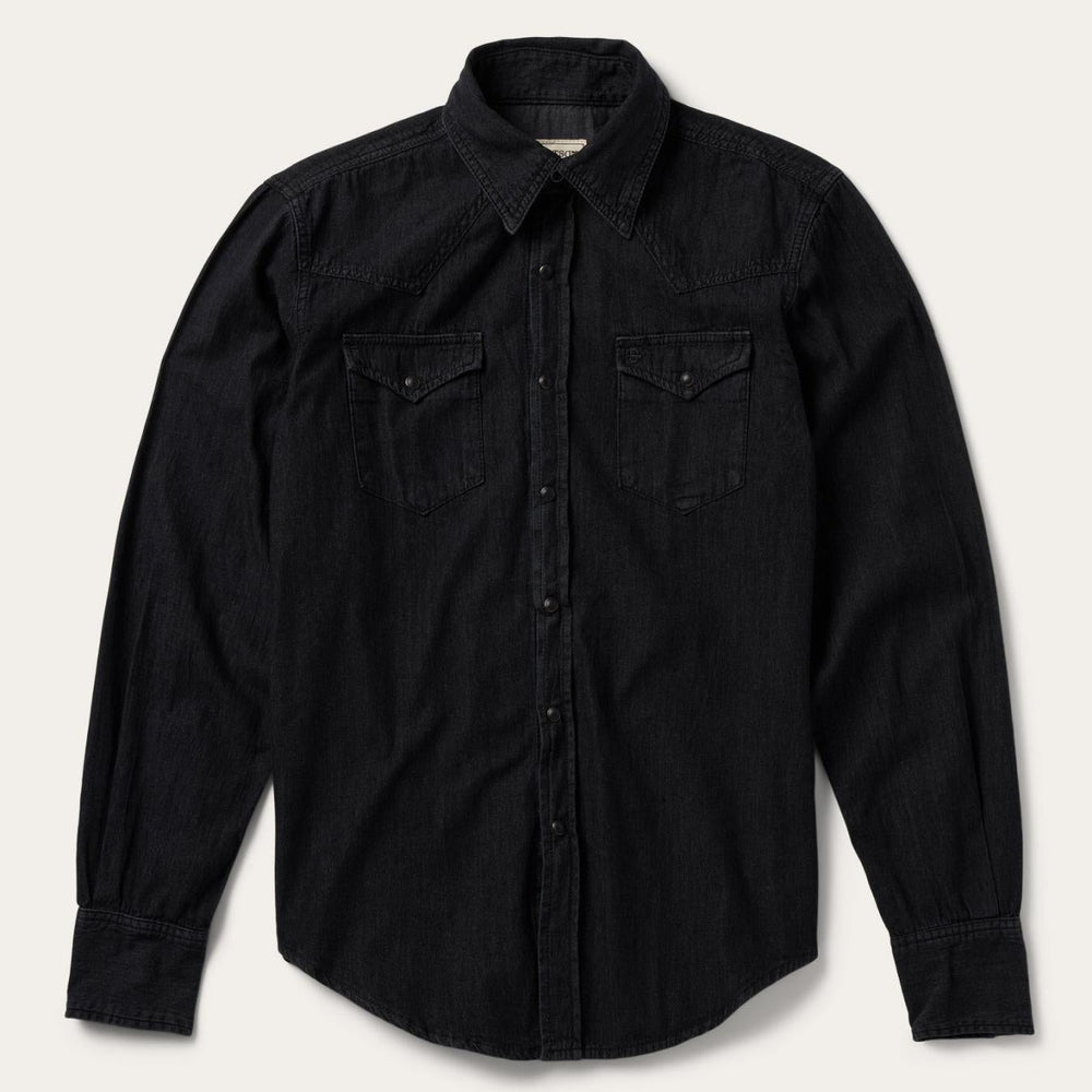 Men Modern Cut | Stetson Modern Denim Western Shirt Black