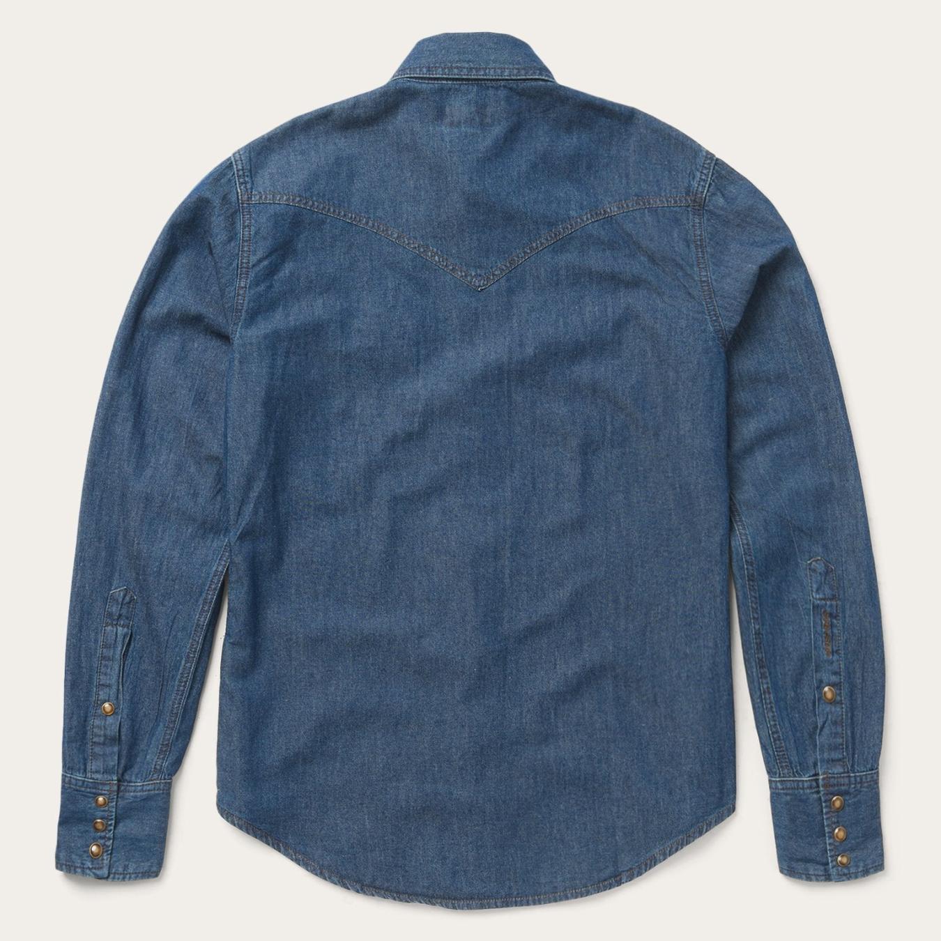 Men Modern Cut | Stetson Modern Denim Western Shirt Blue