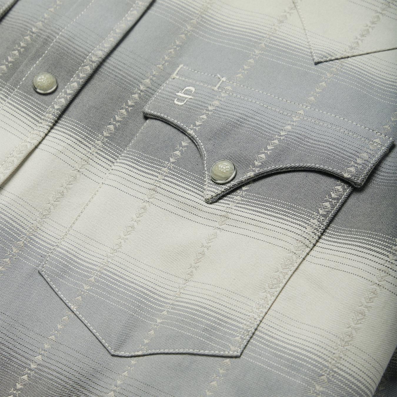 Men Modern Cut | Stetson Serape Dobby Twill Western Shirt Brown