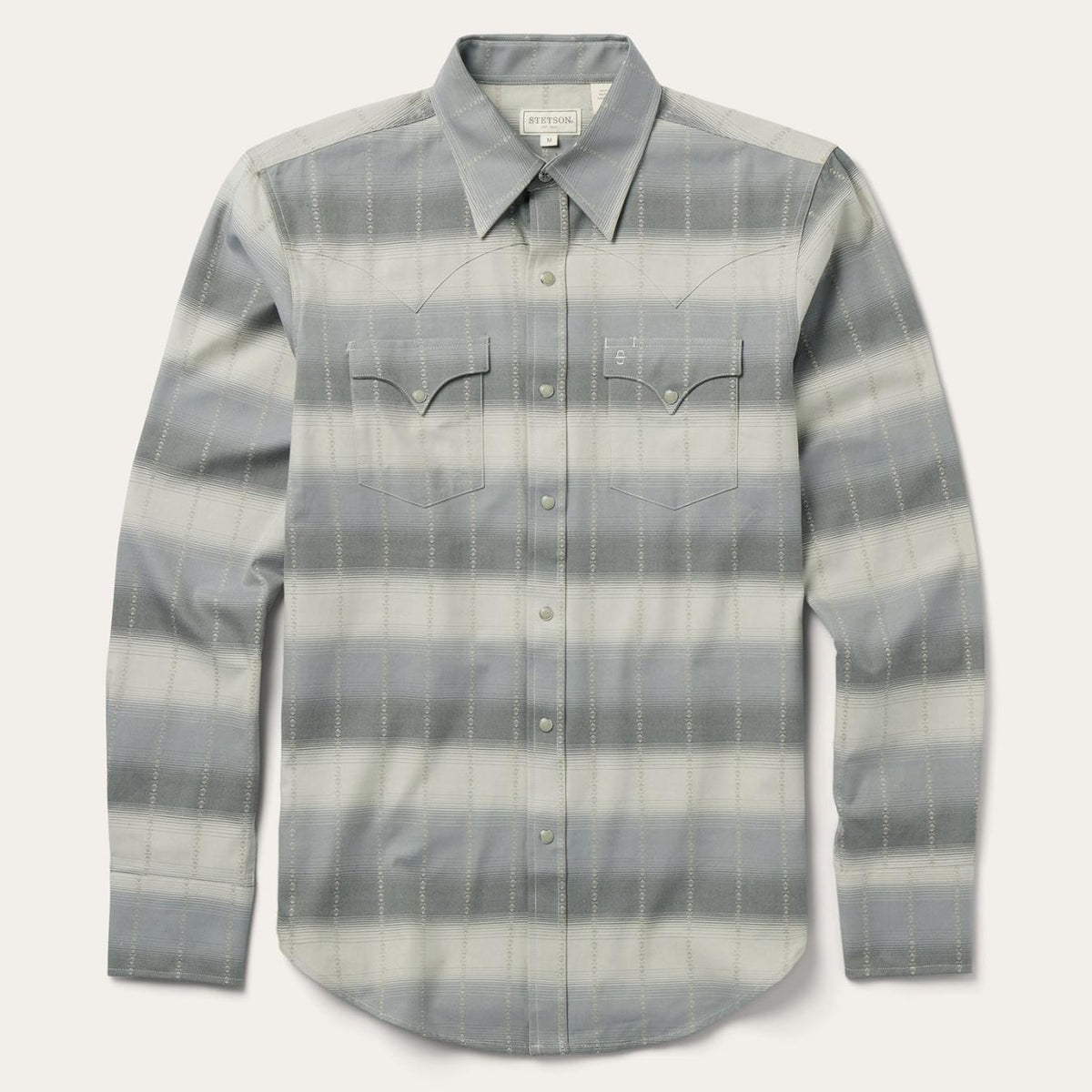 Men Modern Cut | Stetson Serape Dobby Twill Western Shirt Brown