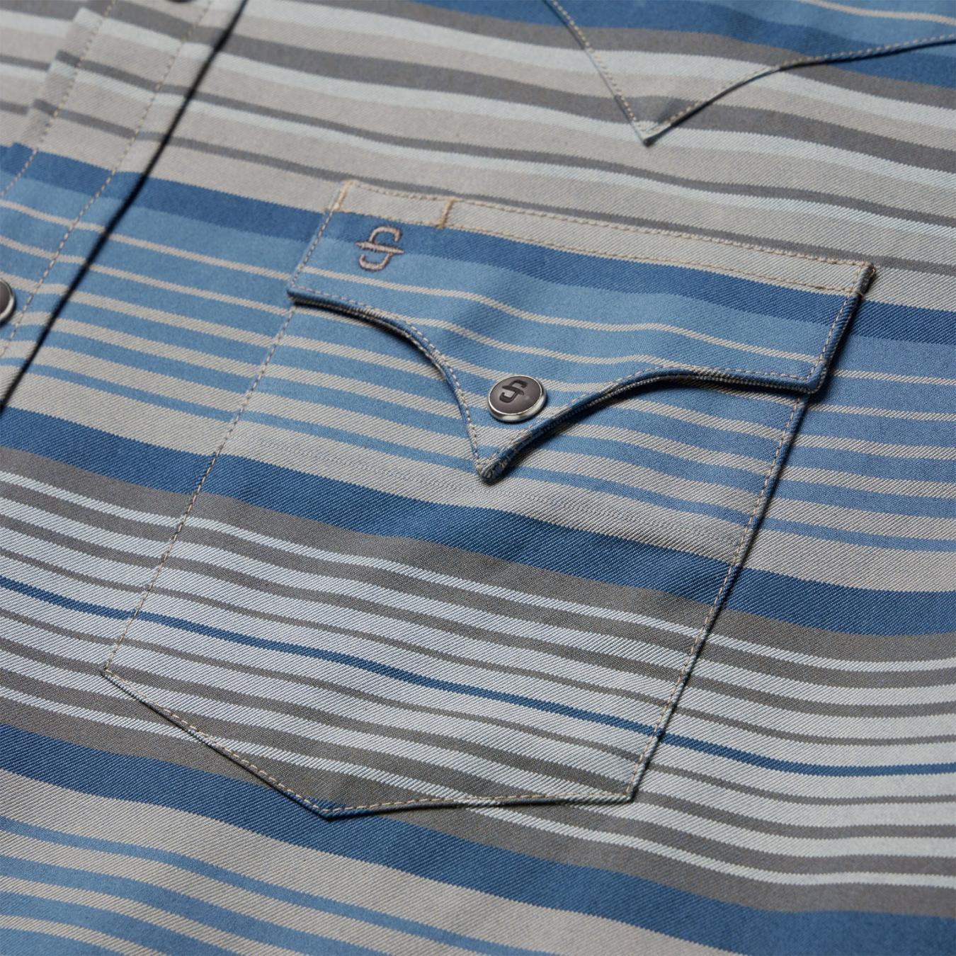 Men Modern Cut | Stetson Serape Stripe Western Shirt Blue