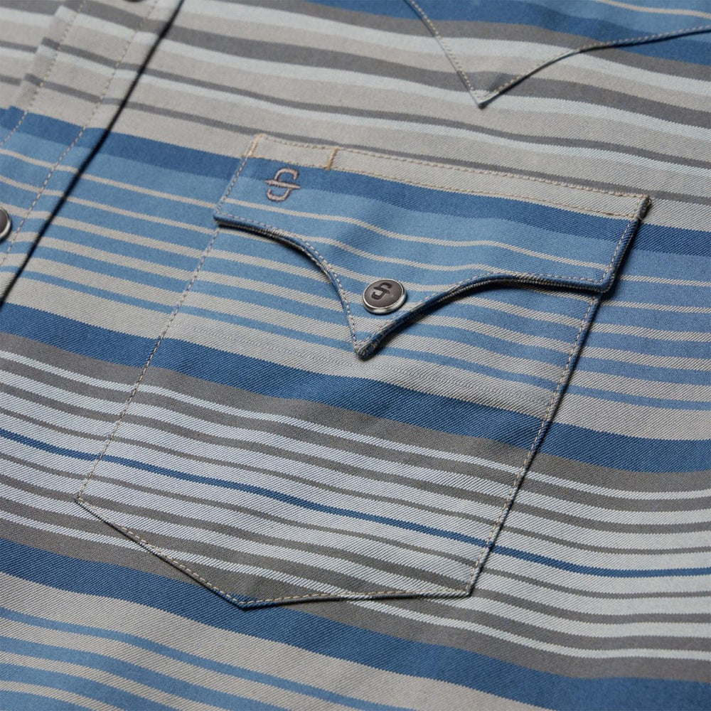 Men Modern Cut | Stetson Serape Stripe Western Shirt Blue