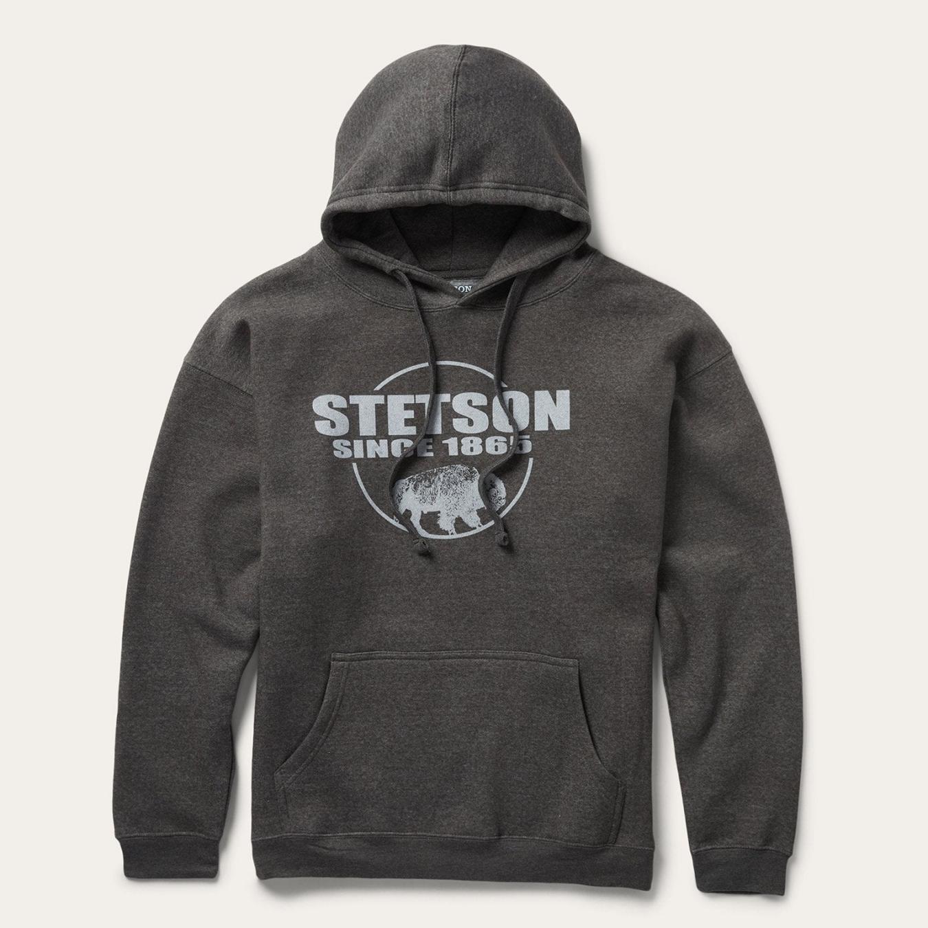 Men Sweaters &amp; Hoodies | Stetson Bison Hoodie Grey