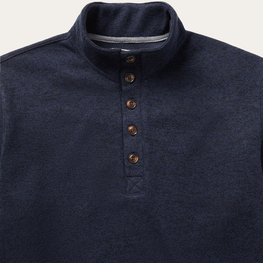 Men Sweaters &amp; Hoodies | Stetson Button-Front Blue Pullover Knit Sweater Blue
