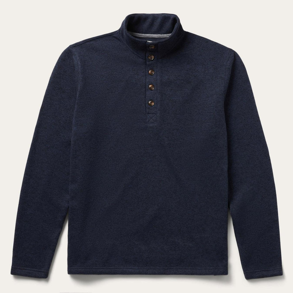 Men Sweaters &amp; Hoodies | Stetson Button-Front Blue Pullover Knit Sweater Blue