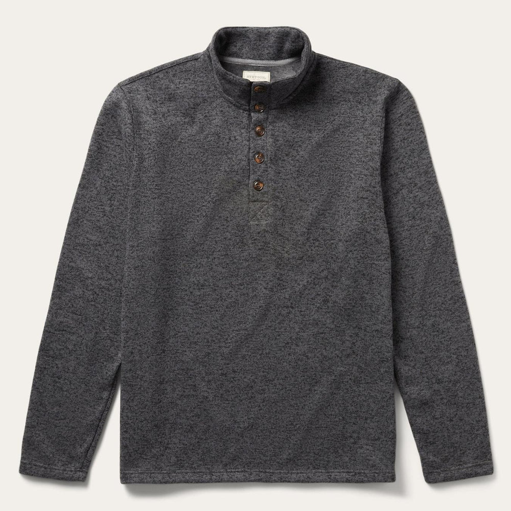 Men Sweaters &amp; Hoodies | Stetson Button-Front Grey Pullover Knit Sweater Grey