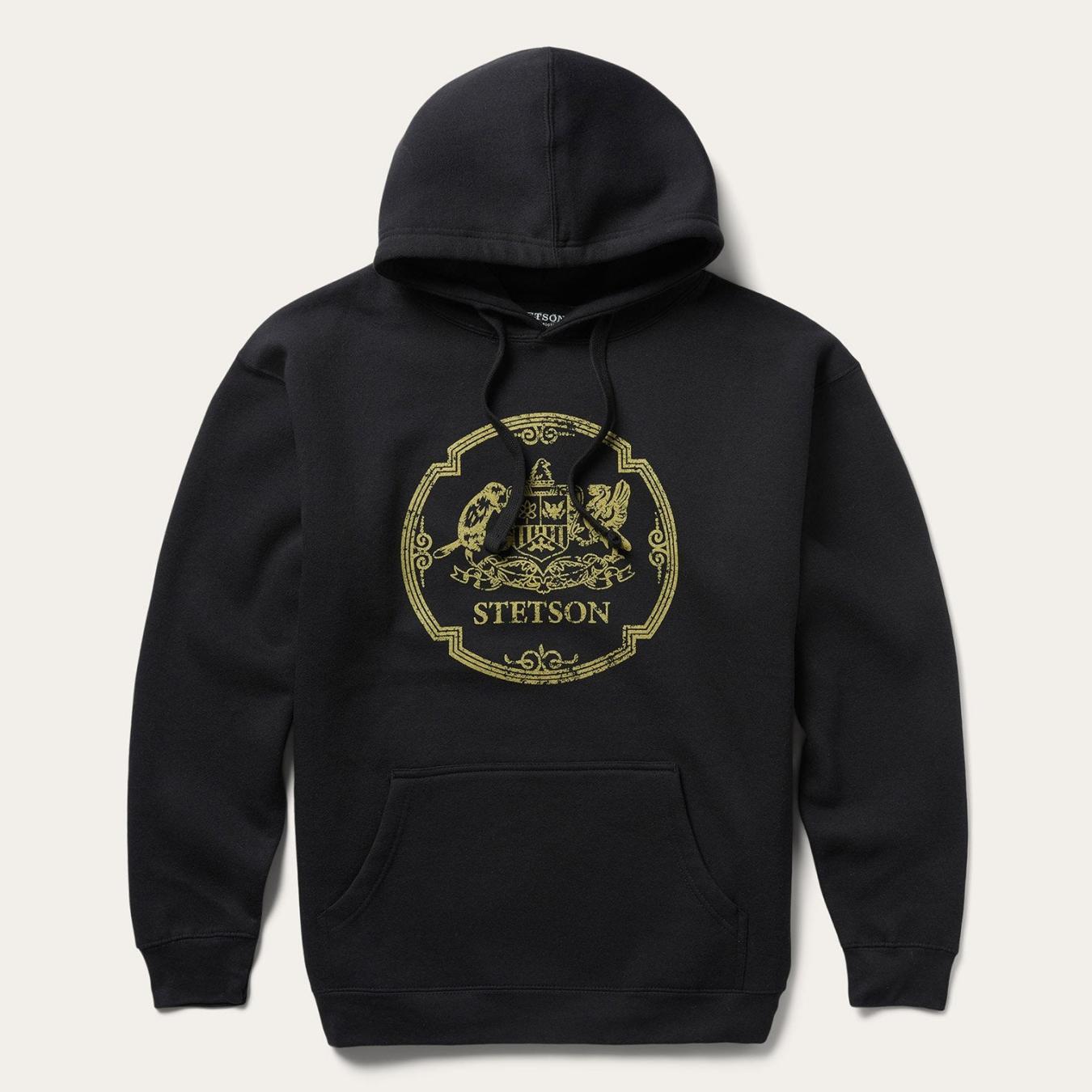 Men Sweaters &amp; Hoodies | Stetson Classic Crest Hooded Sweatshirt Black