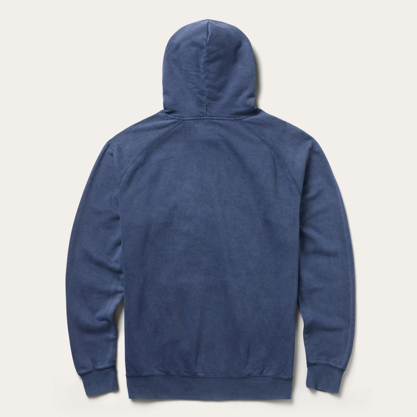 Men Sweaters &amp; Hoodies | Stetson Distressed Logo Hooded Sweatshirt Blue