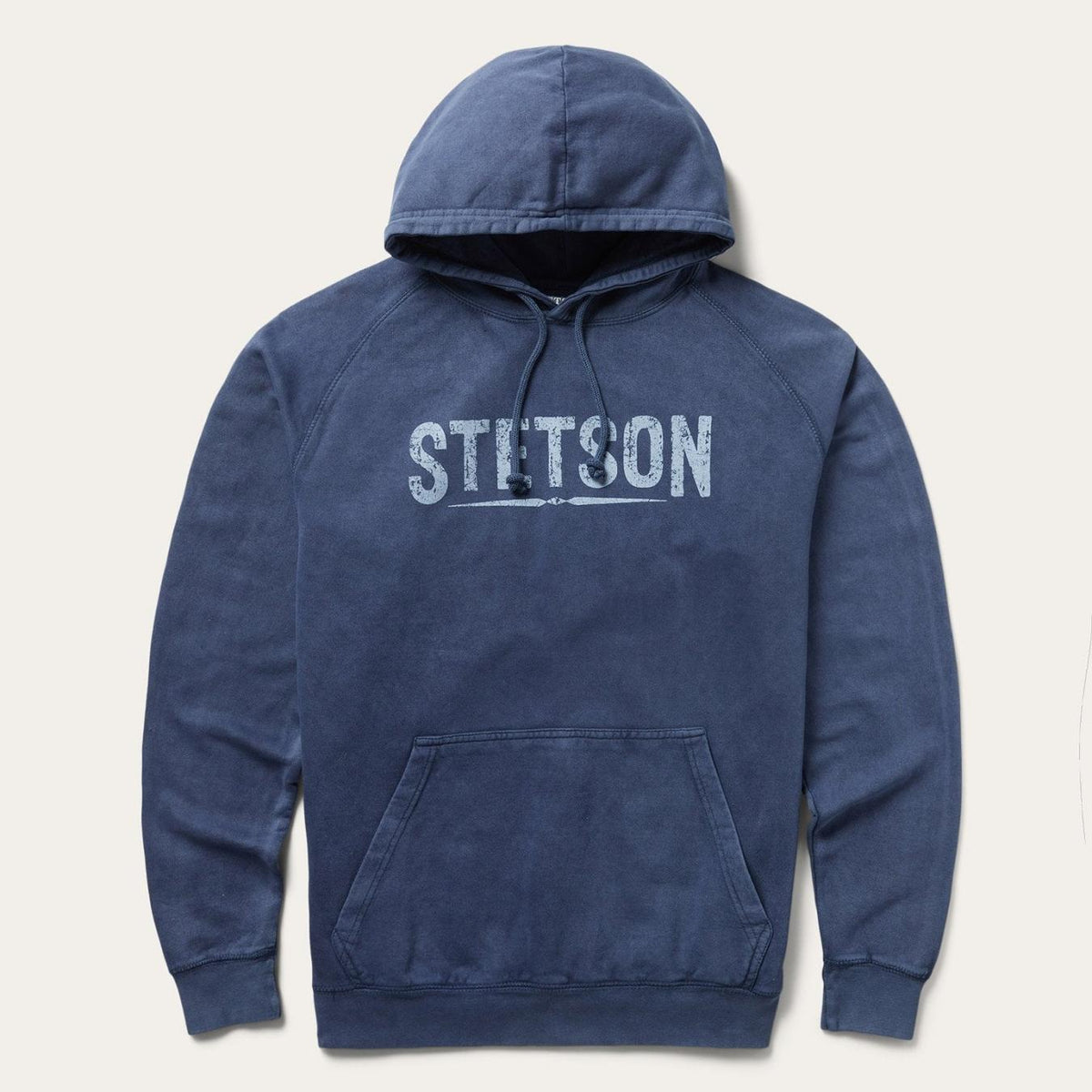 Men Sweaters &amp; Hoodies | Stetson Distressed Logo Hooded Sweatshirt Blue