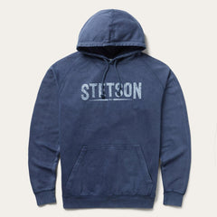Men Sweaters &amp; Hoodies | Stetson Distressed Logo Hooded Sweatshirt Blue