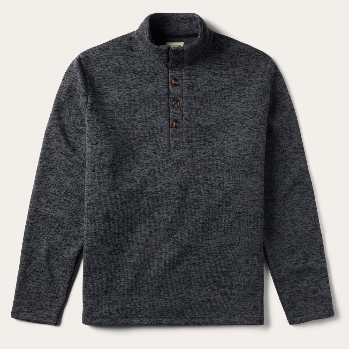 Men Sweaters &amp; Hoodies | Stetson Grey Bonded Knit Sweater Grey