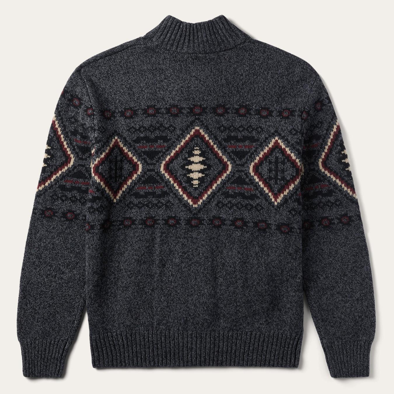 Men Sweaters &amp; Hoodies | Stetson Horizontal Aztec Cardigan Grey