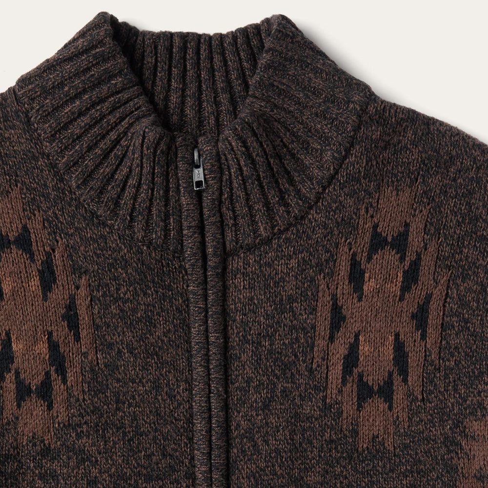 Men Sweaters &amp; Hoodies | Stetson Vertical Aztec Cardigan Brown