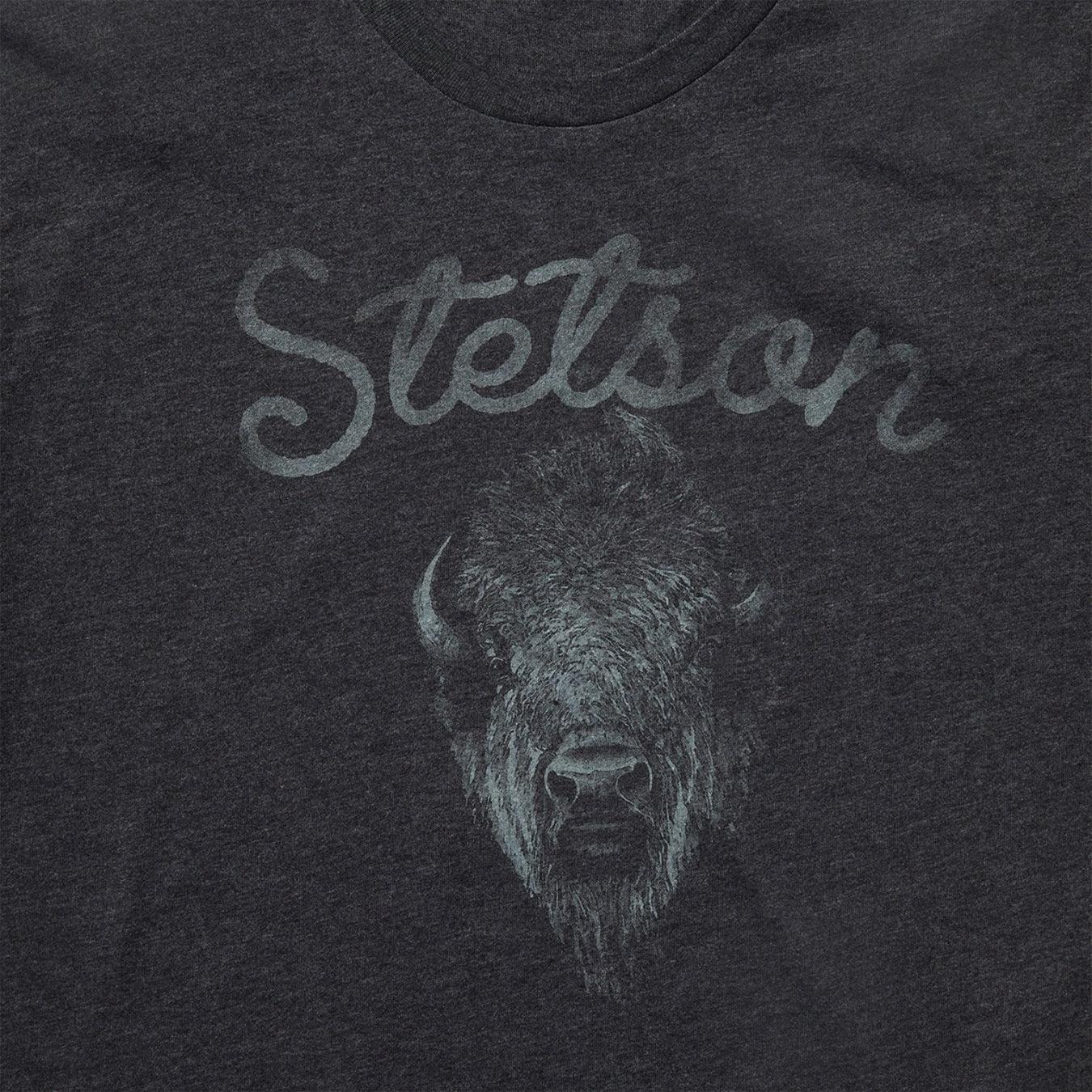 Men Tees | Stetson Bison Spirit Graphic Tee Black