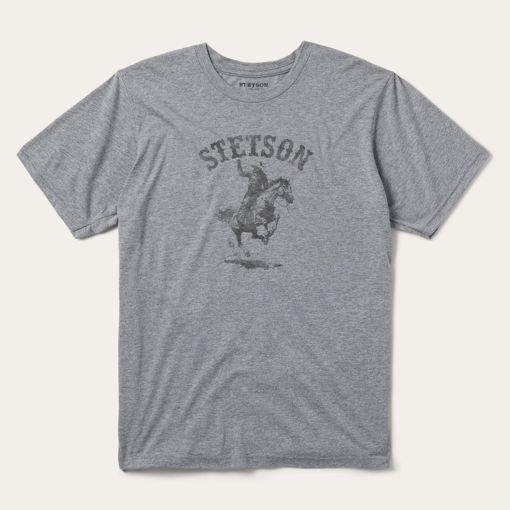 Men Tees | Stetson Bronco Rider Graphic Tee Grey