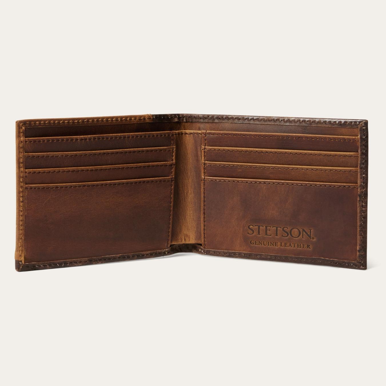 Men Wallets | Stetson Hair-On-Hide Concho Bi-Fold Wallet Vintage Brown