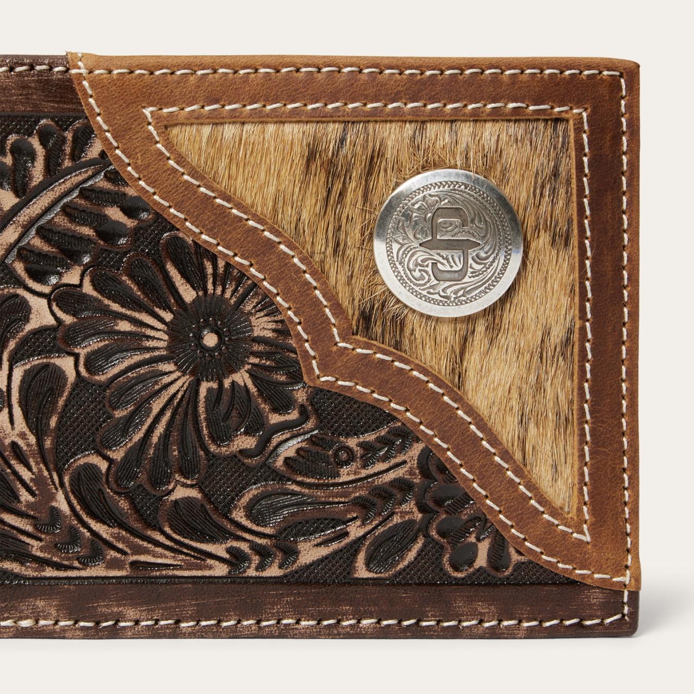 Men Wallets | Stetson Hair-On-Hide Concho Bi-Fold Wallet Vintage Brown