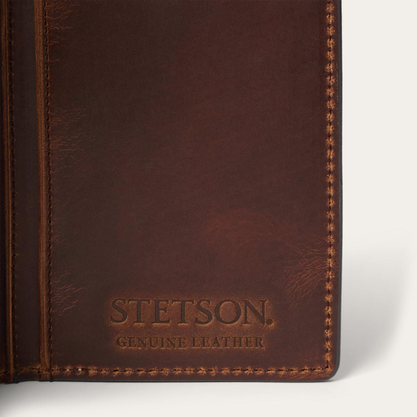 Men Wallets | Stetson Hair-On-Hide Concho Checkbook Vintage Brown