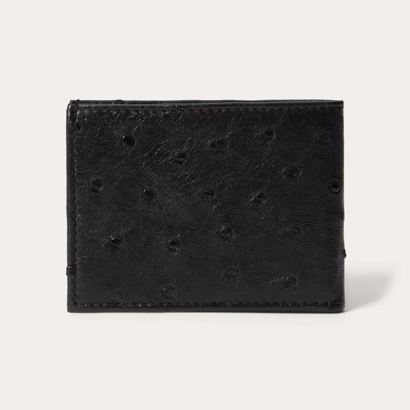 Men Wallets | Stetson Ostrich Bi-Fold Wallet Black Cowboy Classic