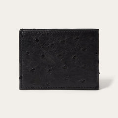 Men Wallets | Stetson Ostrich Bi-Fold Wallet Black Cowboy Classic