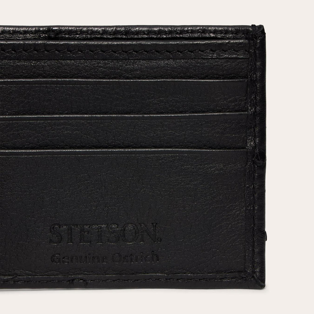 Men Wallets | Stetson Ostrich Bi-Fold Wallet Black Cowboy Classic