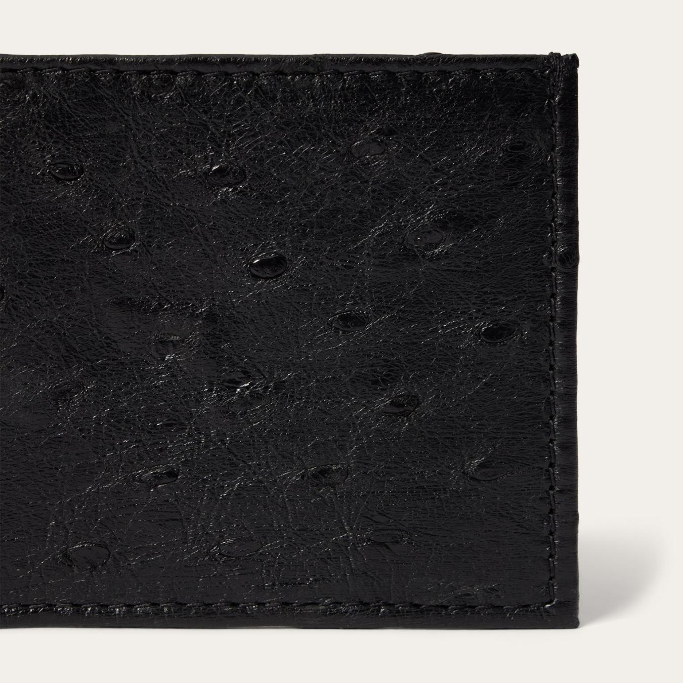 Men Wallets | Stetson Ostrich Bi-Fold Wallet Black Cowboy Classic