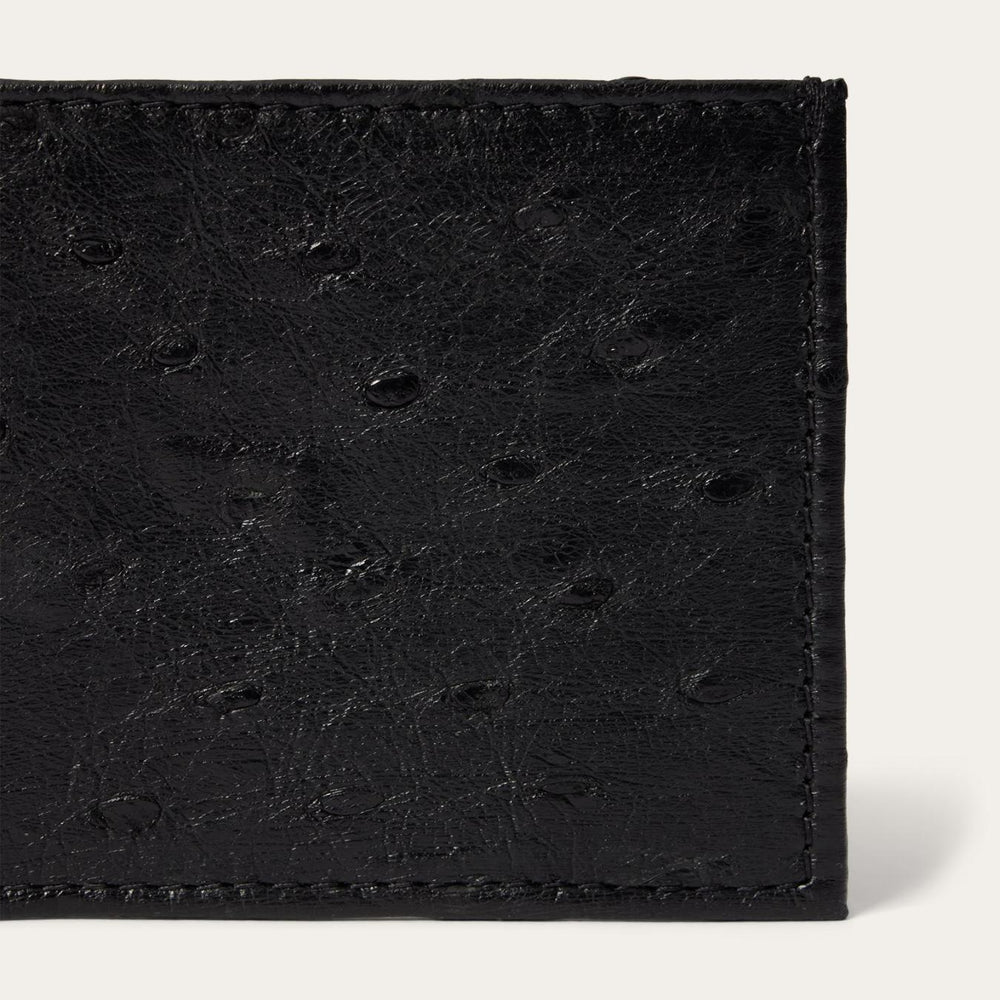 Men Wallets | Stetson Ostrich Bi-Fold Wallet Black Cowboy Classic