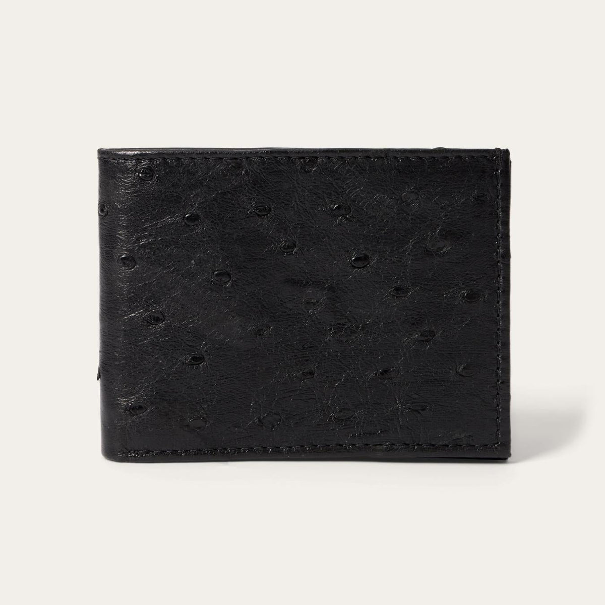 Men Wallets | Stetson Ostrich Bi-Fold Wallet Black Cowboy Classic