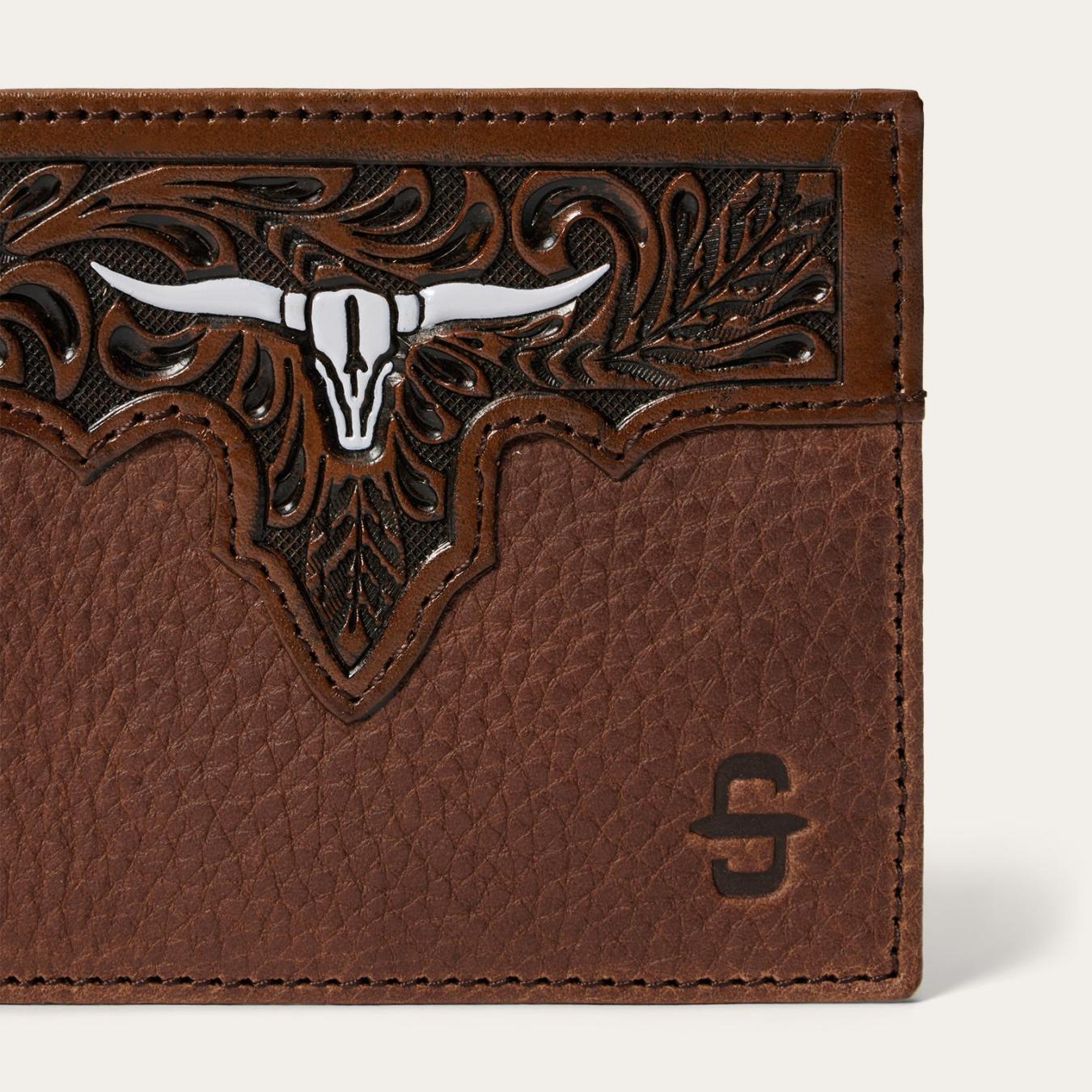 Men Wallets | Stetson Steer Head Bi-Fold Wallet Brown