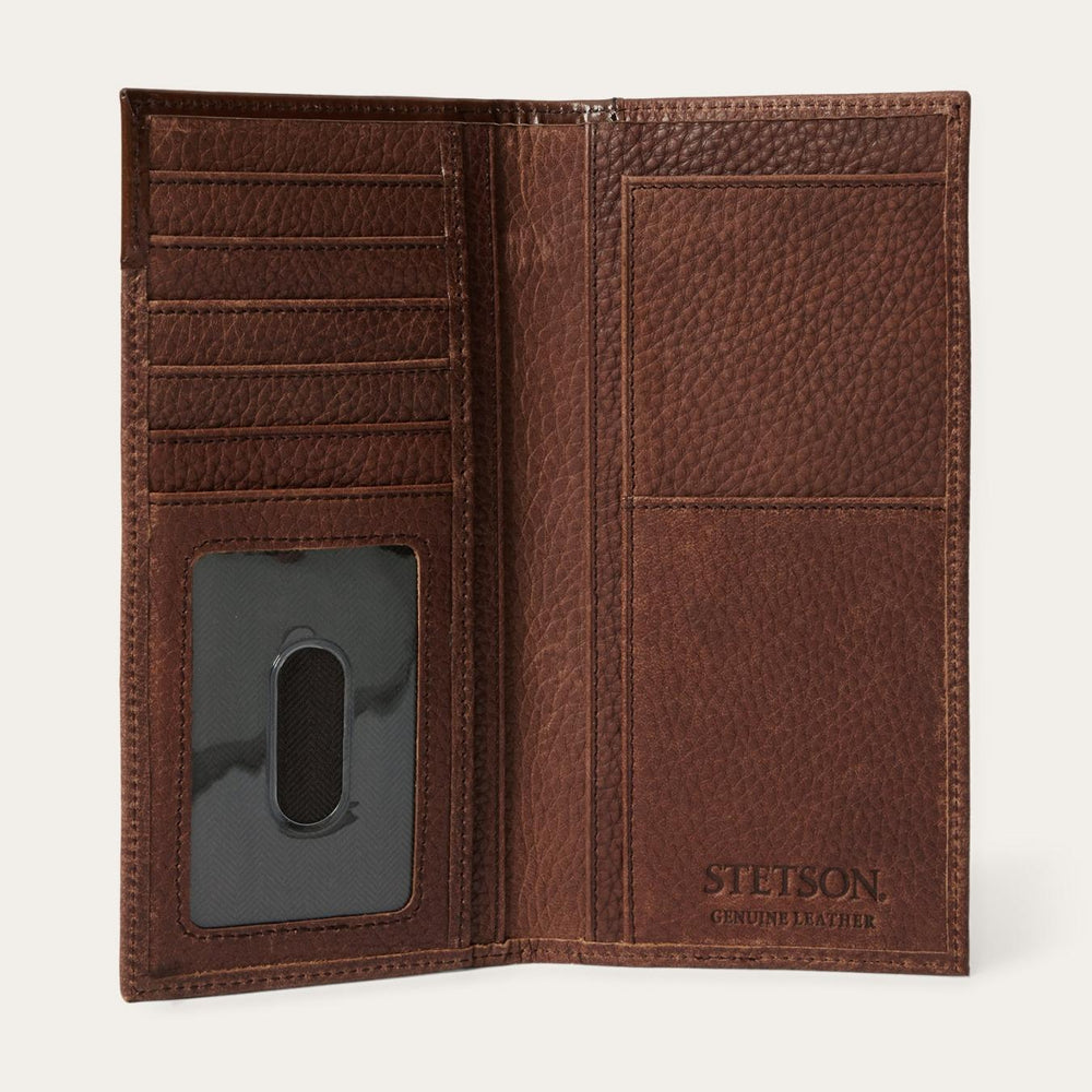 Men Wallets | Stetson Steer Head Checkbook Brown