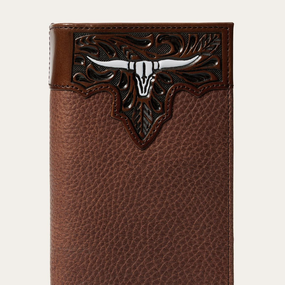 Men Wallets | Stetson Steer Head Checkbook Brown