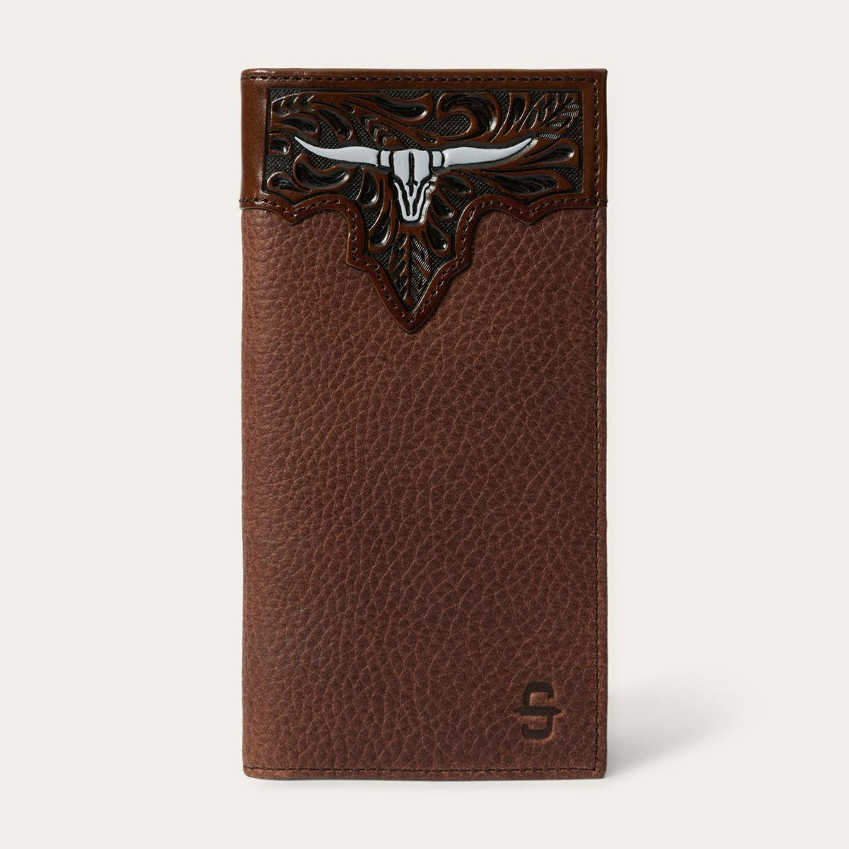Men Wallets | Stetson Steer Head Checkbook Brown