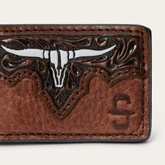 Men Wallets | Stetson Steer Head Money Clip Brown