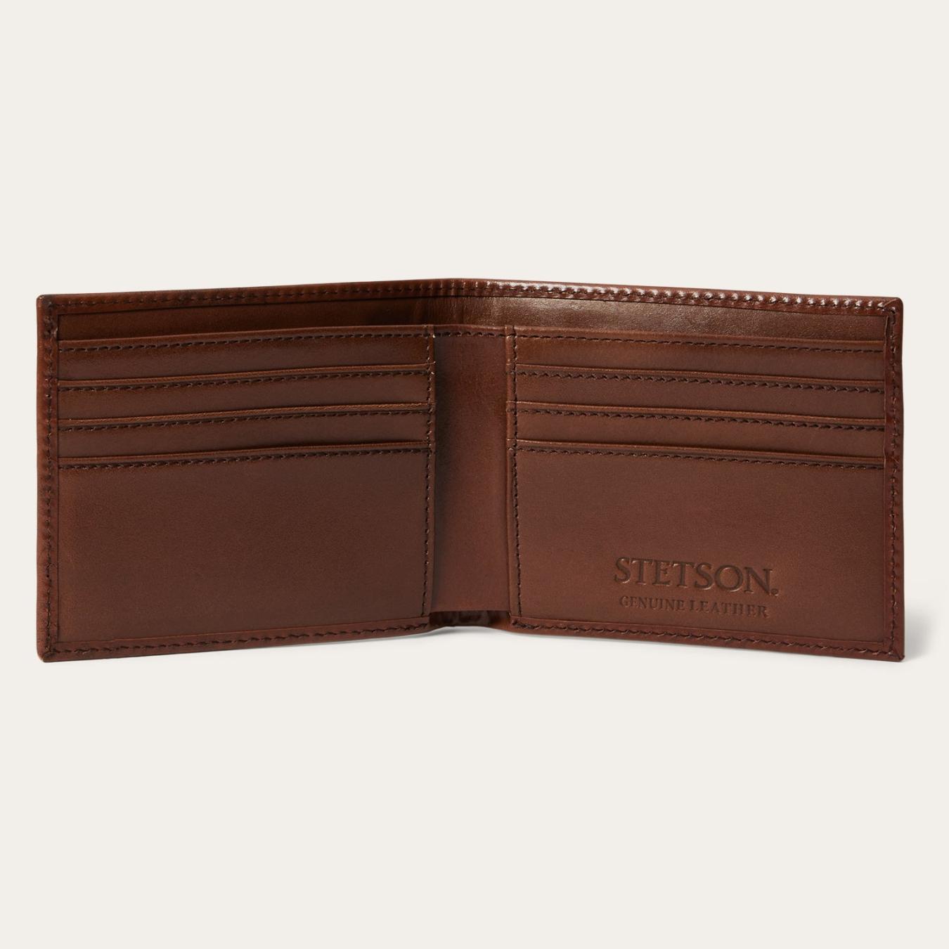Men Wallets | Stetson Tooled Bi-Fold Wallet Brown