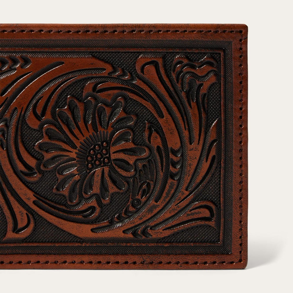 Men Wallets | Stetson Tooled Bi-Fold Wallet Brown