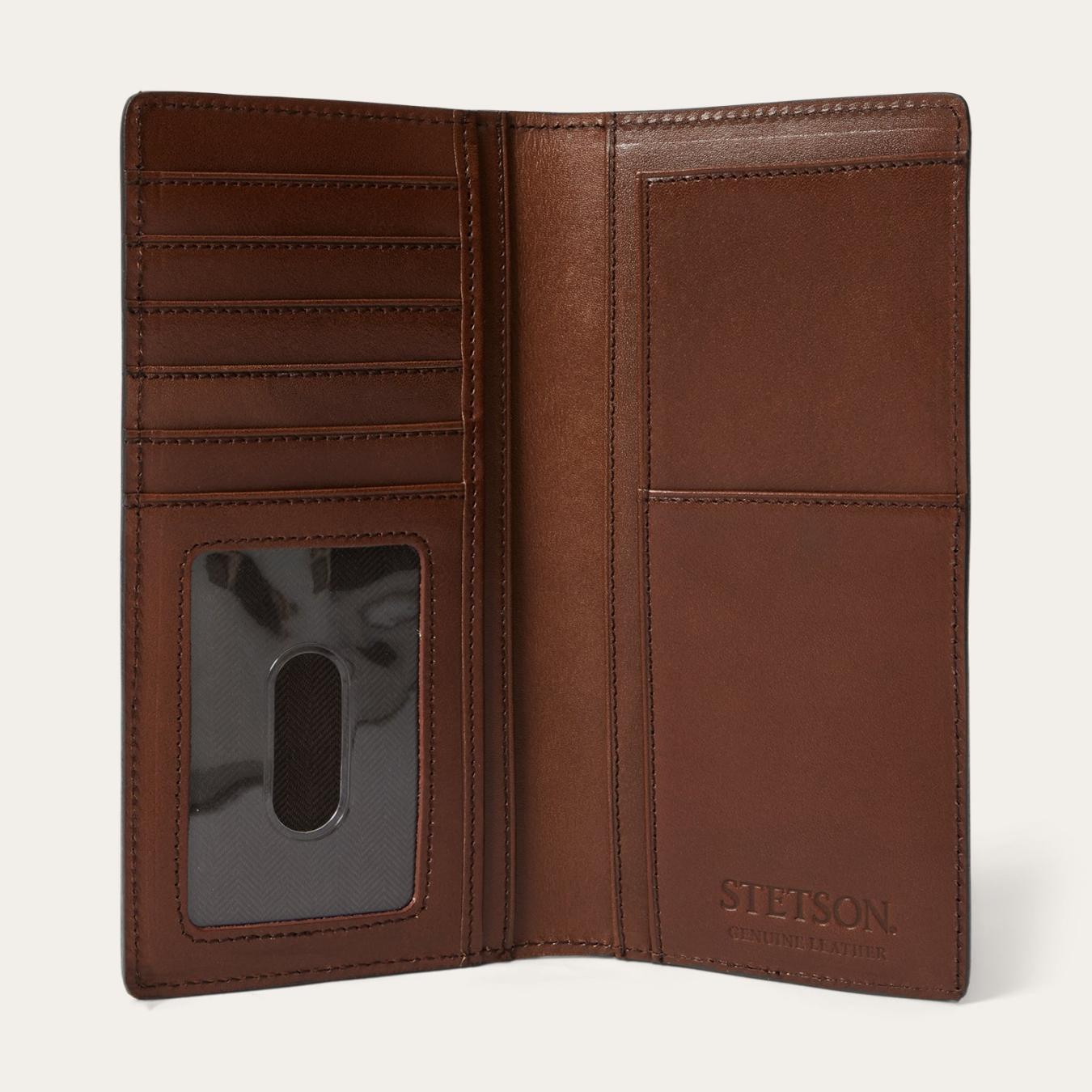 Men Wallets | Stetson Tooled Checkbook Brown