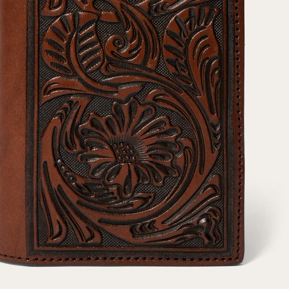 Men Wallets | Stetson Tooled Checkbook Brown