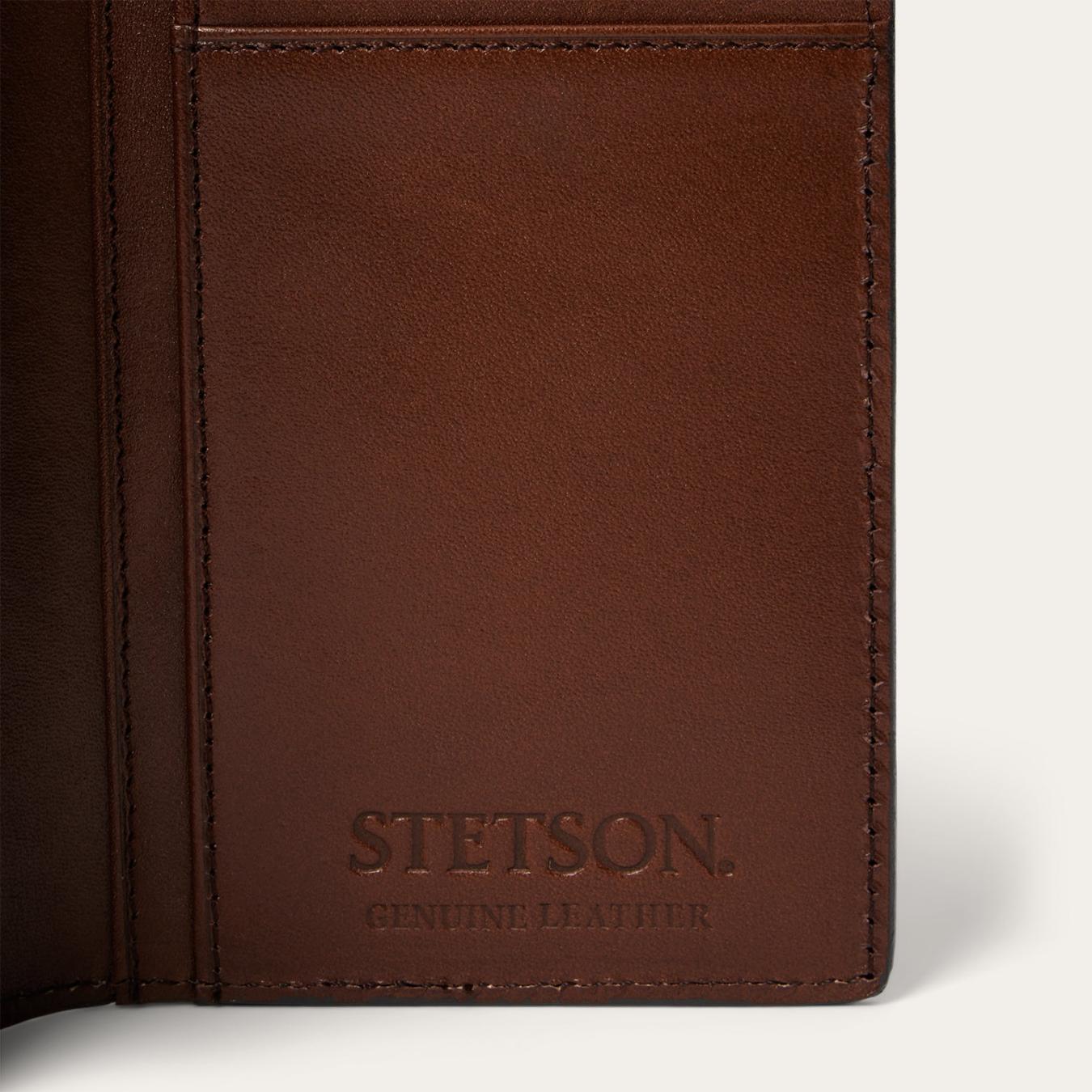 Men Wallets | Stetson Tooled Checkbook Brown