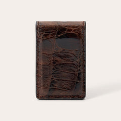 Men Wallets | Stetson Tooled Embossed Croco Money Clip Brown