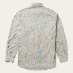 Men Western Shirts | Stetson Aqua Paisley Print Western Shirt Green
