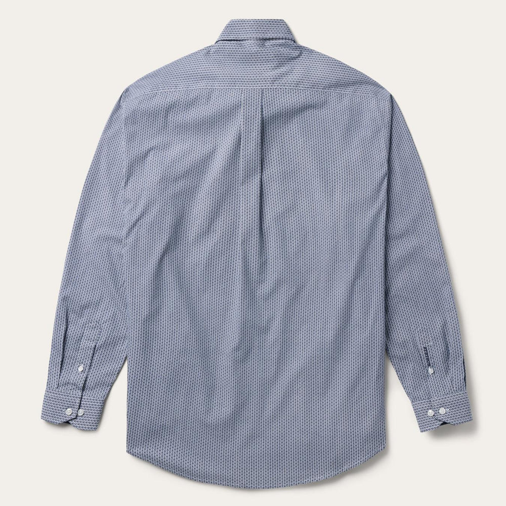 Men Western Shirts | Stetson Blue Deco Geo Print Button Front Shirt Blue