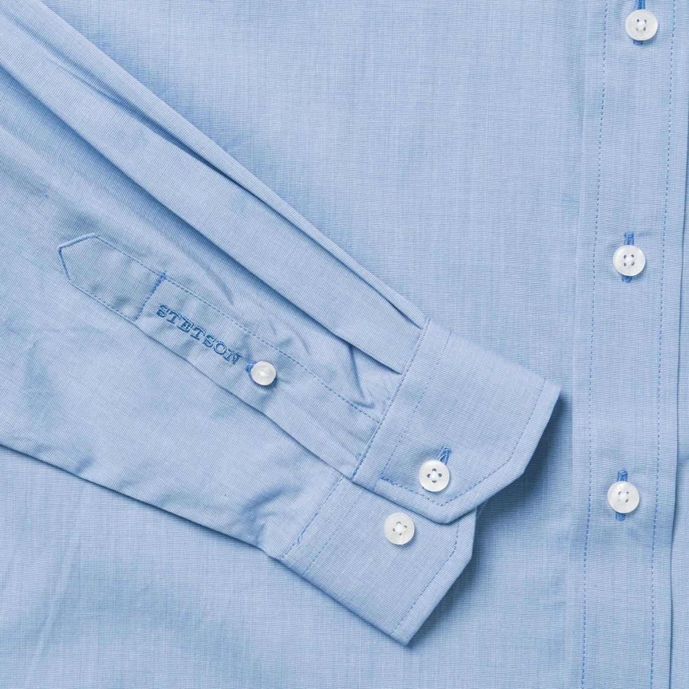 Men Western Shirts | Stetson Blue Solid One-Pocket Snap-Front Shirt Blue