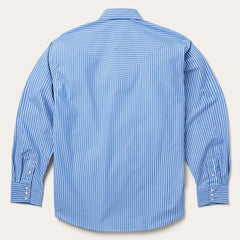 Men Western Shirts | Stetson Blue Western Stripe Shirt Blue